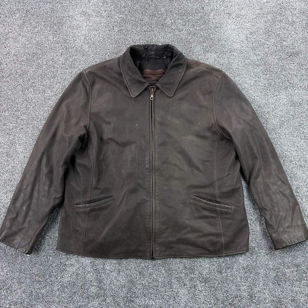 Leather Limited Jacket Women's 2XLโ Brown Leather Full Zip Coat Lined Classic
